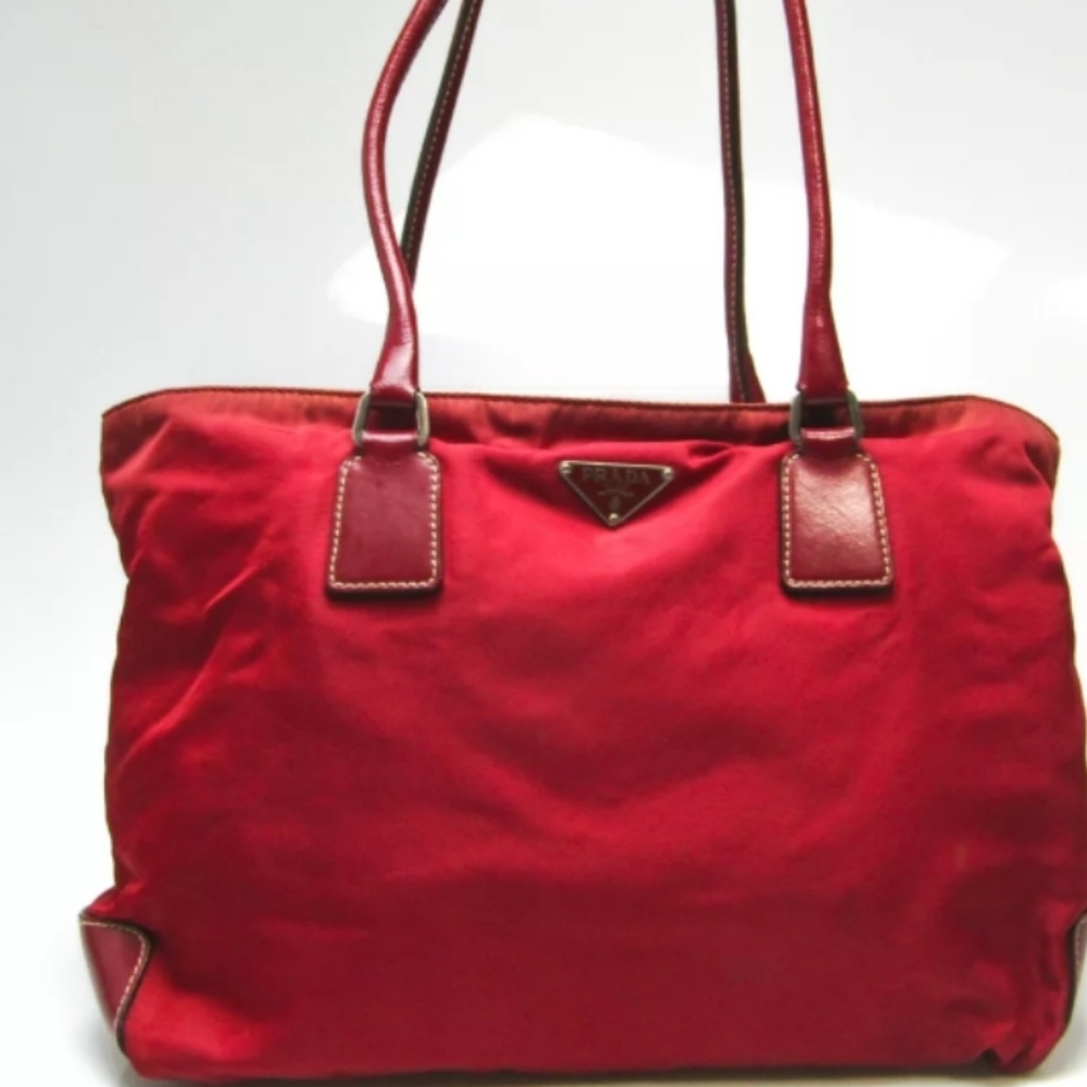 Prada Authentic Red Nylon Tote RARE